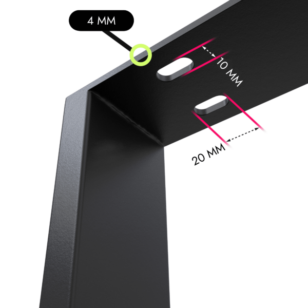 Pata de mesa em forma de X vista de pormenor 1