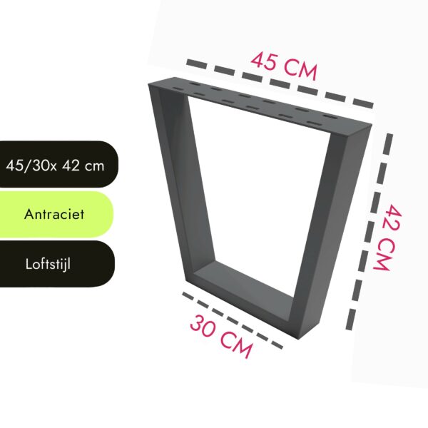 V Vorm 70cm Zwart