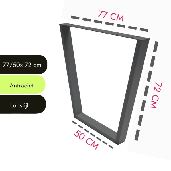 V Vorm 70cm Zwart