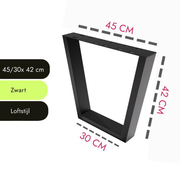 V Vorm 70cm Zwart