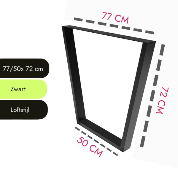 V Vorm 70cm Zwart